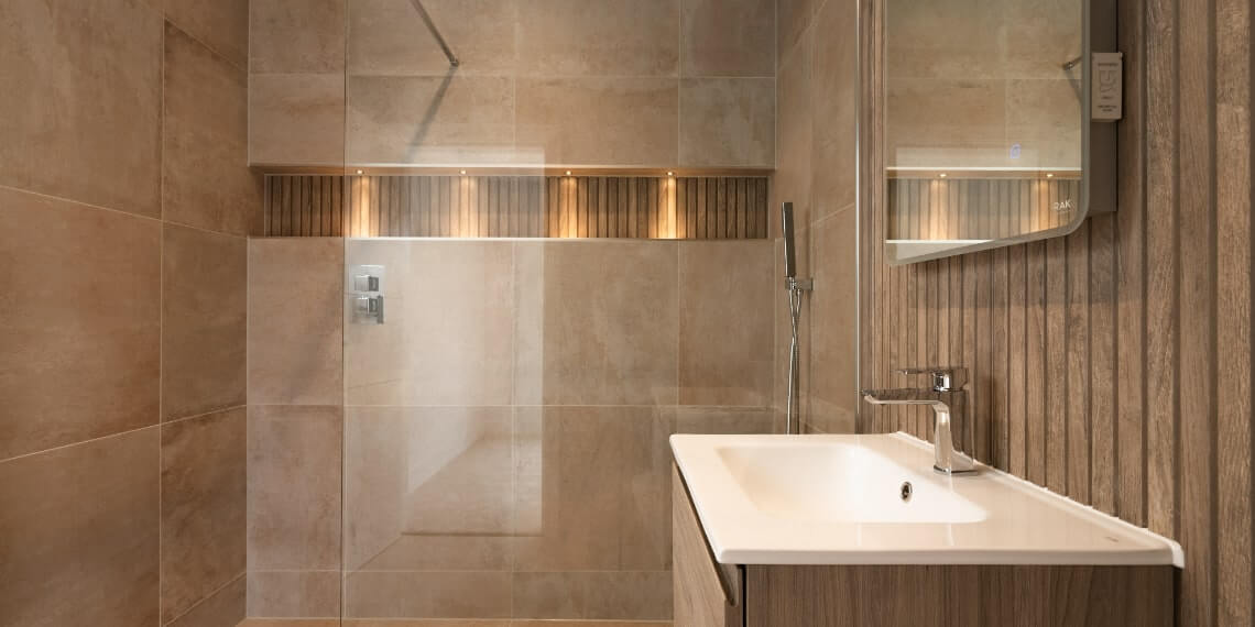 Guest En-Suite Bathroom with a frameless glass shower